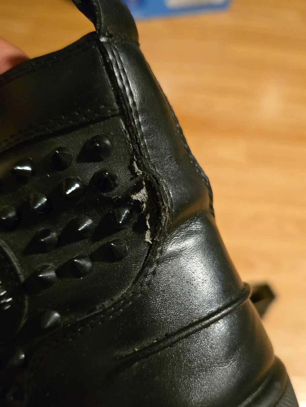 Christian Louboutin Black Leather Louis Spikes High Top Sneaker Size 11.5